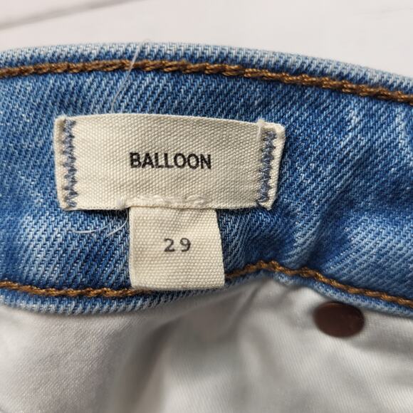 Madewell Balloon Jeans Cropped Medium Light Whistler Wash Baggy Curved Leg 29 - Picture 10 of 11